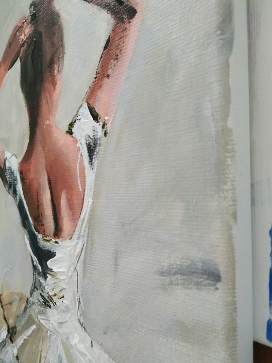 Enlighten study  3-Ballerina- woman Painting on canvas
