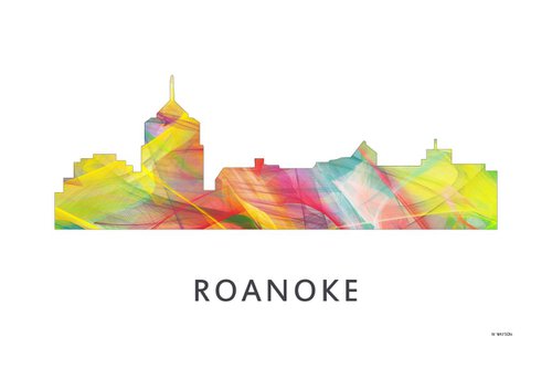 Roanoke Virginia Skyline WB1 by Marlene Watson