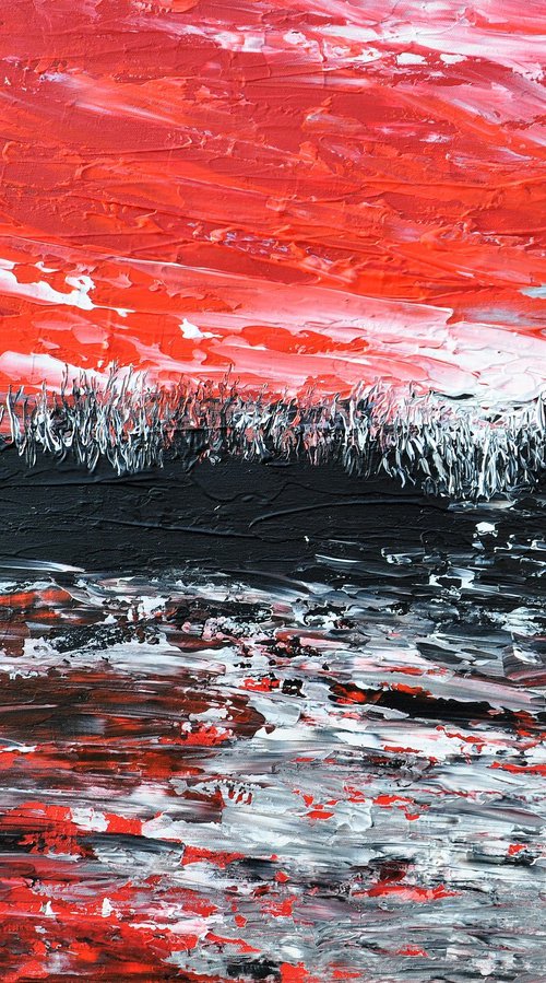 Red abstract landscape by Daniel Urbaník