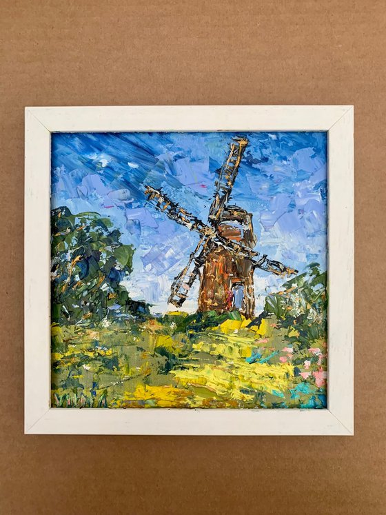Windmill and Sunflowers