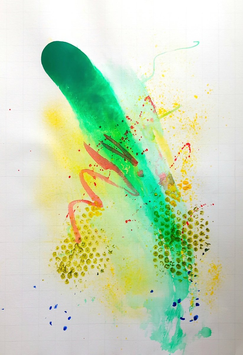 Organic Abstract Acrylic Painting By Adam Grose Ma Pgce, 17 X 23, Spring Growth, Original Artwork