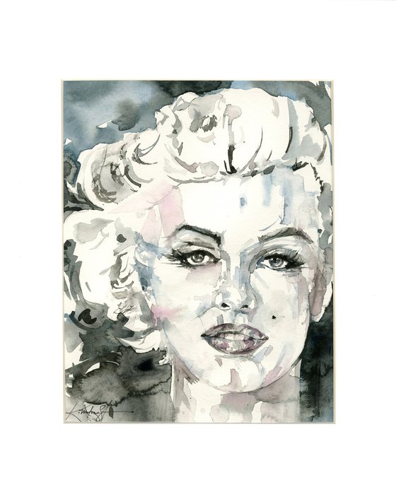 Goddess Marilyn - 4 - Watercolor Painting by Kathy Morton Stanion