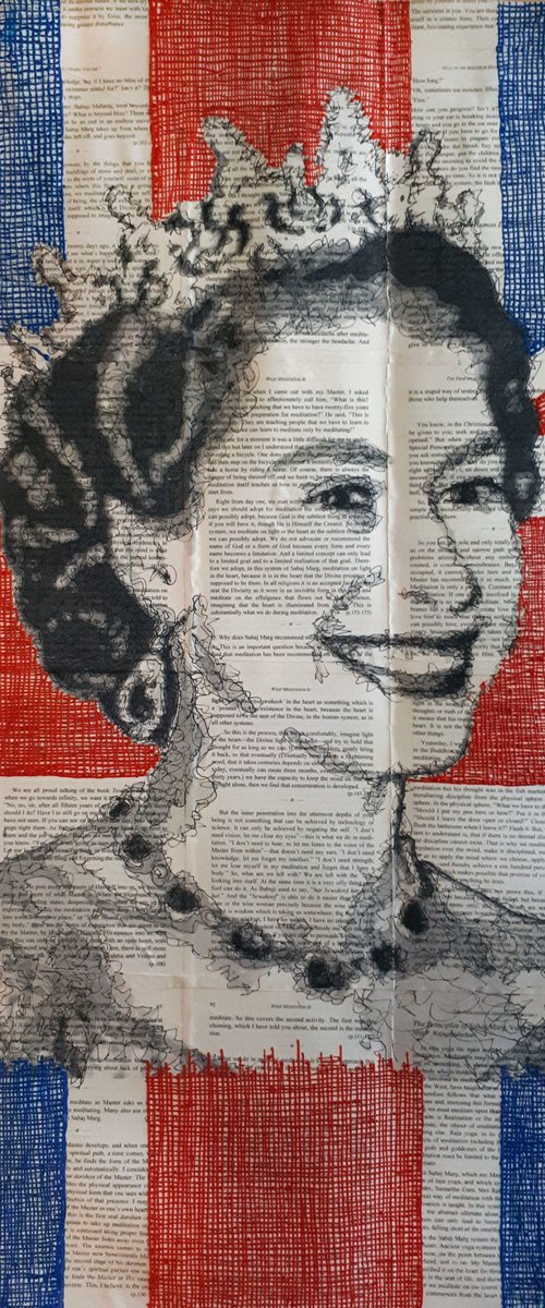 Queen Elizabeth II /  ORIGINAL PAINTING by Salana Art / Svetlana Samovarova