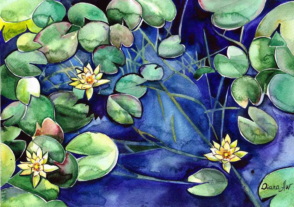 Yellow Waterlilies by Diana Aleksanian