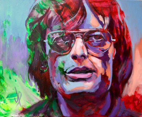 Peter Fonda Portrait Acrylic on canvas 81x66cm by Javier Peña