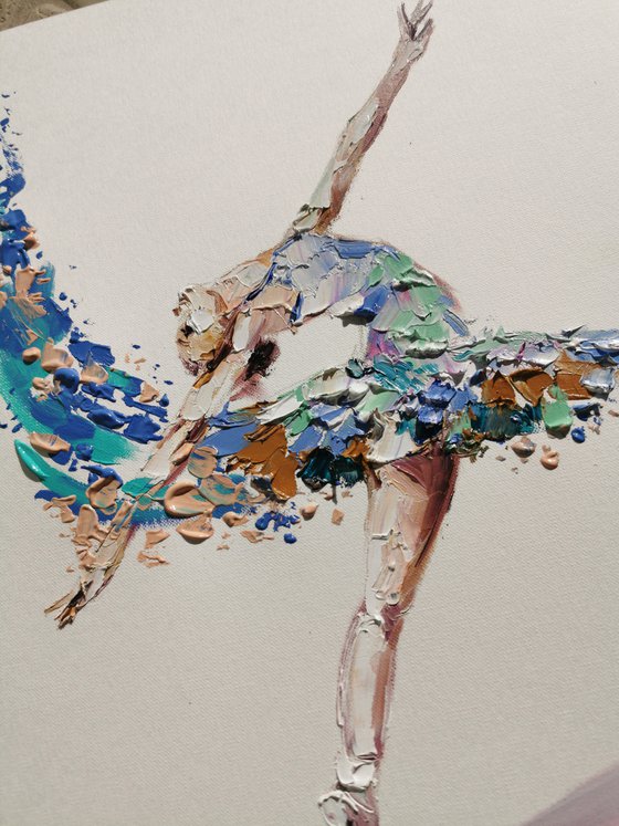 Ballet Painting on paper, Original oil art