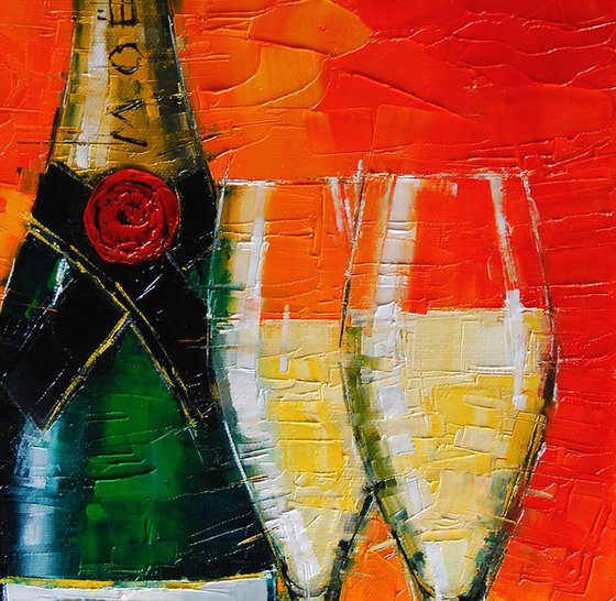 Celebration -  palette knife oil painting still life