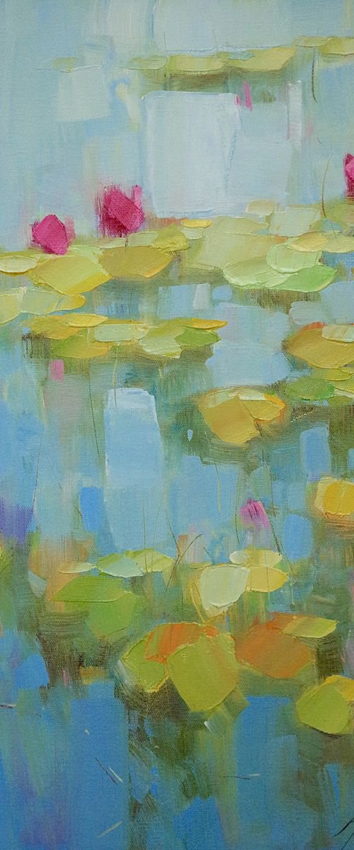 Waterlilies, Original oil Painting, Handmade artwork, One of a Kind by Vahe Yeremyan