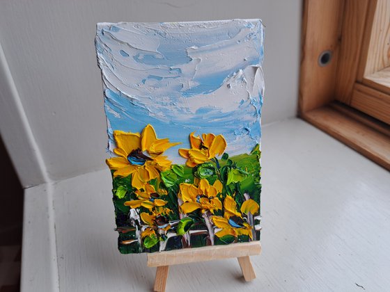 Sunflower mini painting