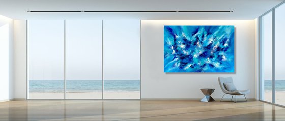 Avalon - XL LARGE,  ABSTRACT ART – EXPRESSIONS OF ENERGY AND LIGHT. READY TO HANG!