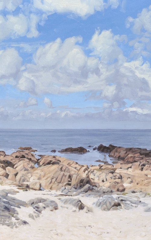 The wild coast at Le Croisic, beach at low tide by ANNE BAUDEQUIN