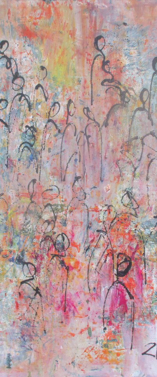summer talk oil on canvas 39,4x27,6 inch by Sonja Zeltner-Müller