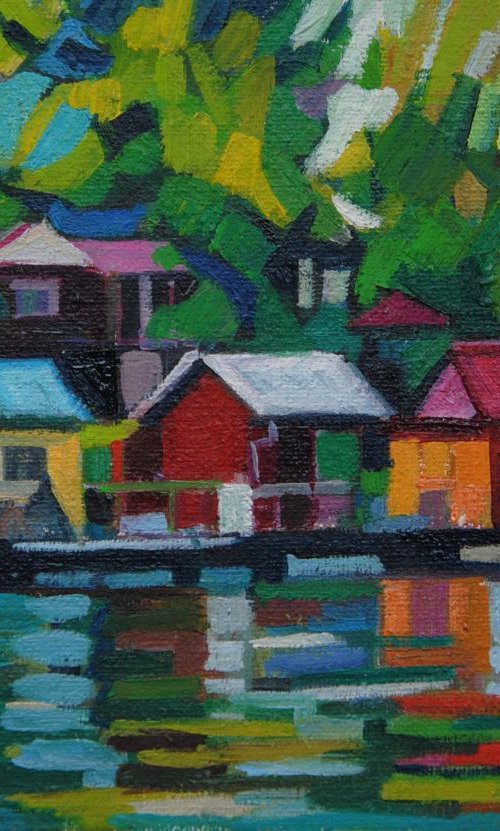 Cottages in the greenery / Miniature by Maja Đokić Mihajlović