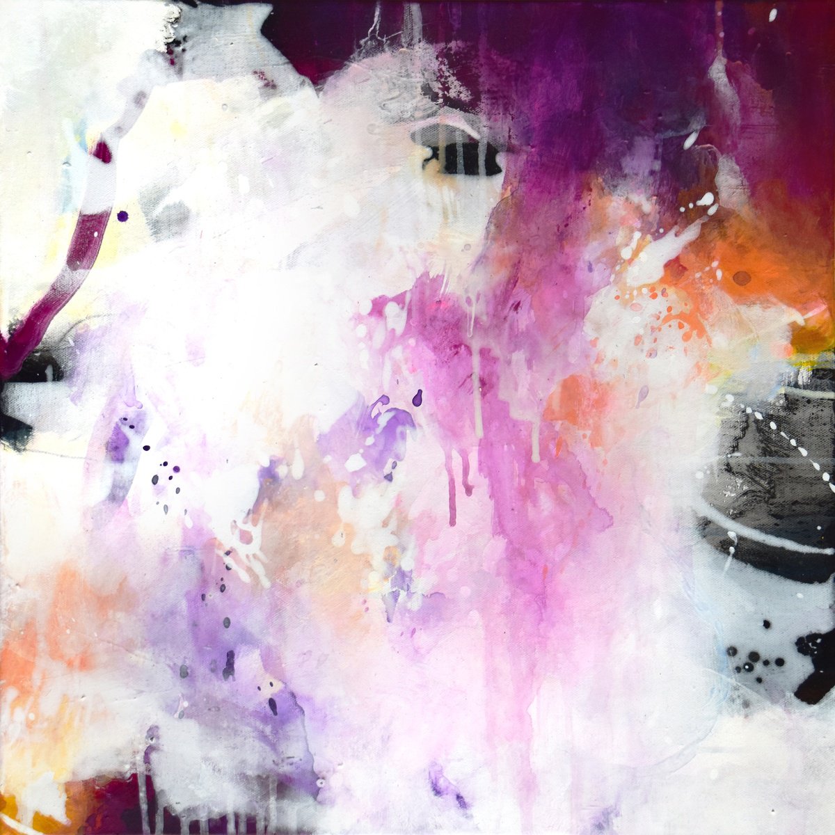 Abstract Acrylic Painting By Kirsten Handelmann, 20 X 20", Whitespace, Original Artwork