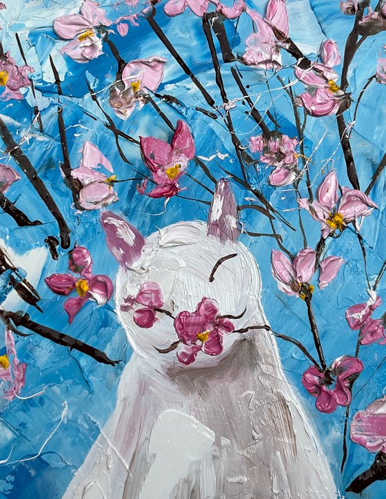 Van Gogh's Cat in the blossom garden