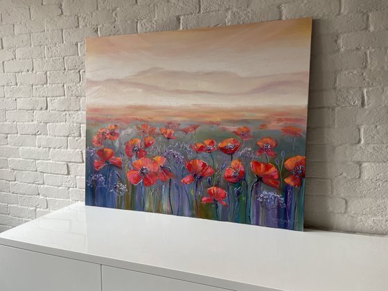 "Flower field". Oil painting