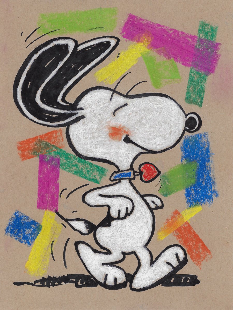 Cartoon Animal Drawing By Ben De Soto, 9 X 12, Happy 75Th Birthday Peanuts, Original Artwork