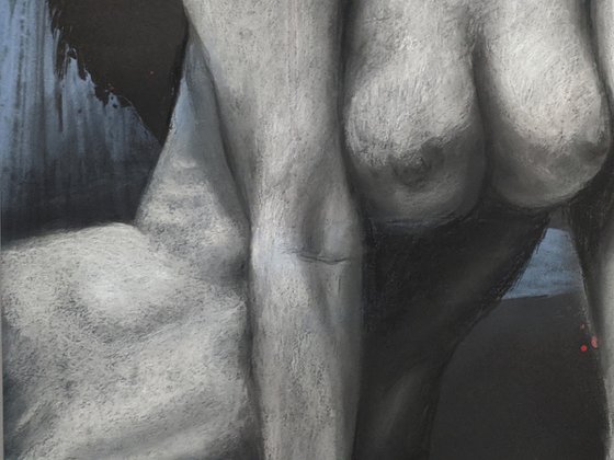 Dry Pastel Nude Study.