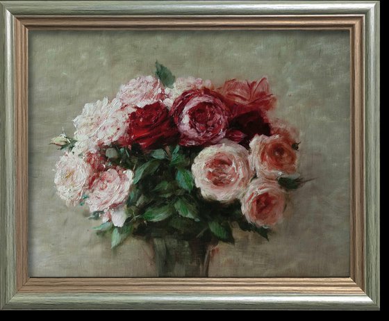 Blush & Crimson Roses