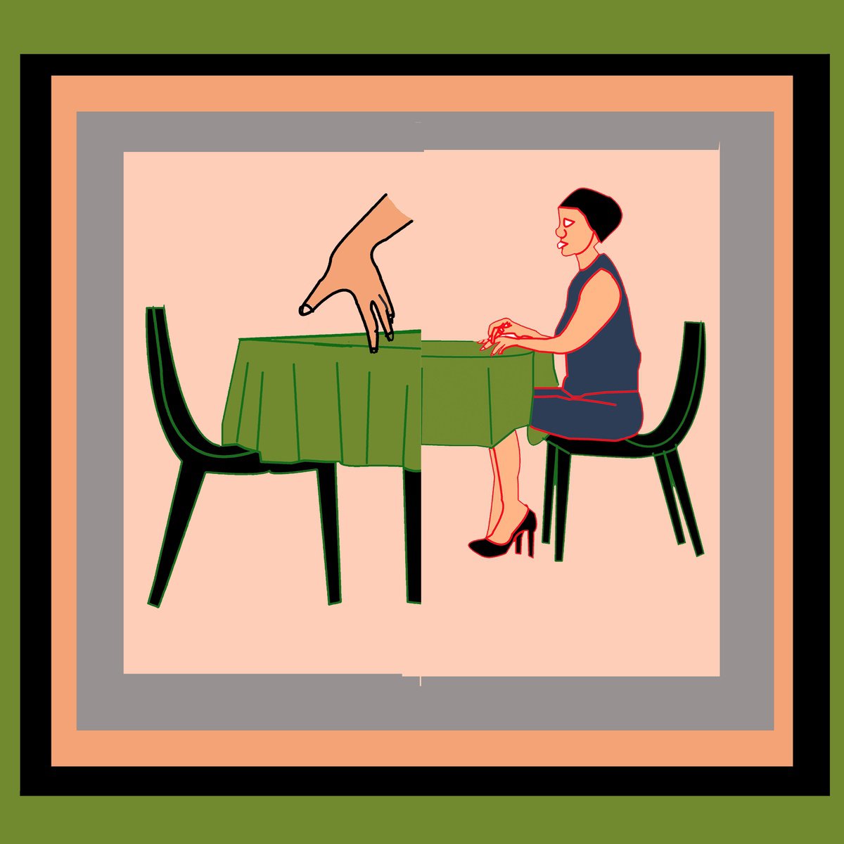 Urban And Pop Portrait Print By Artworks By Rina Mualem, 10 X 10, On The Surface, Original Artwork