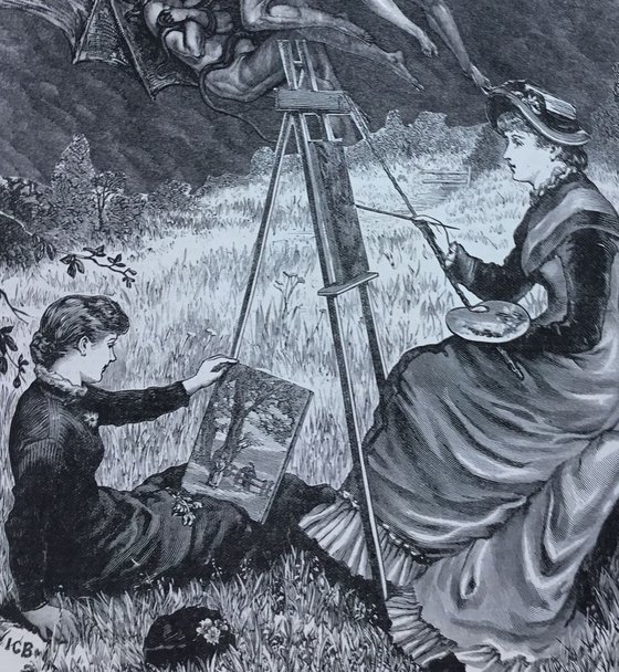 Maud and Edith Painting
