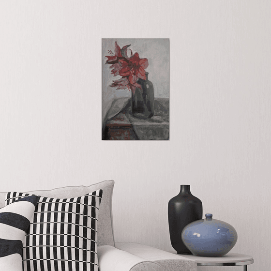 Still-life with flower "Red Amaryllis"