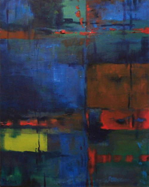 Blue Brown Abstract by Paul Burns