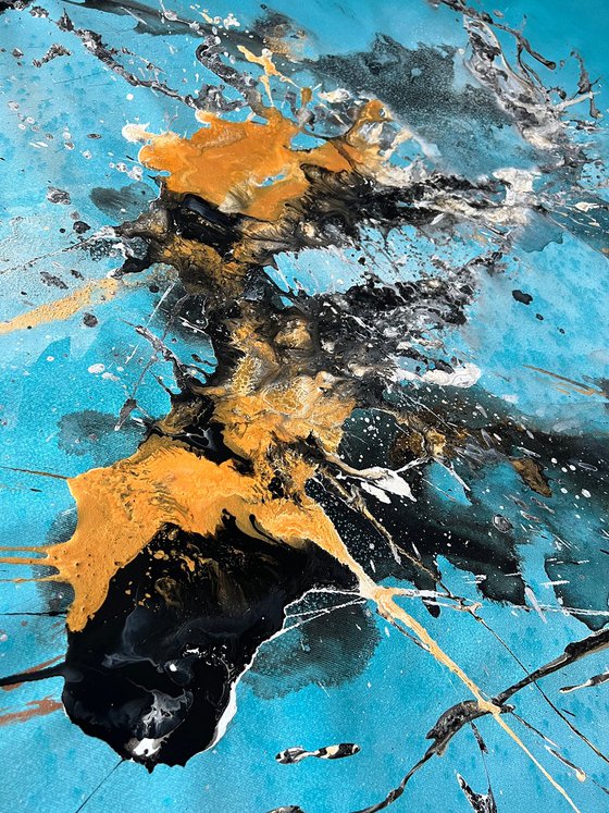 Abstract Turquoise and Gold