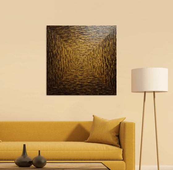 Large gold brown square gradient