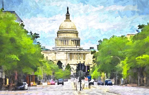 Capitol Hill, Washington by KM Arts