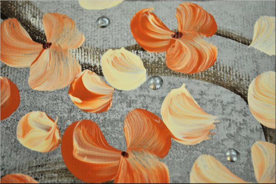 Caprice- acrylic abstract painting, cherry blossoms, nature painting, canvas wall art