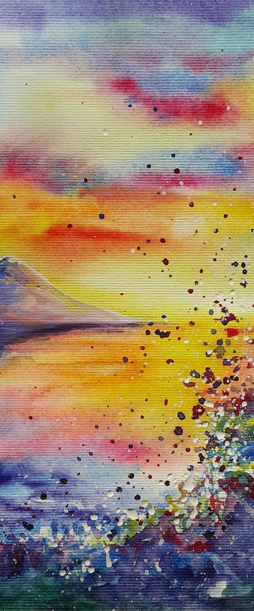 "Sea Sunset" - seascape, Impressionism, watercolor by Anastasia Kozorez