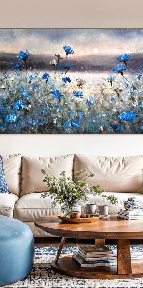 Cornflowers Under The Moon No11 by Jennifer Taylor