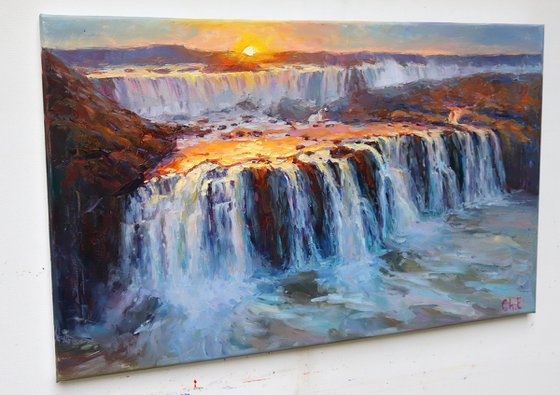 "Evening waterfall "