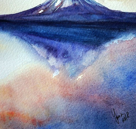 Mountain Fuji ORIGINAL Watercolor Artwork