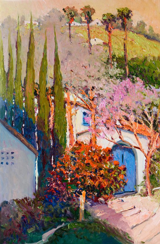 Landscape with Blue Door