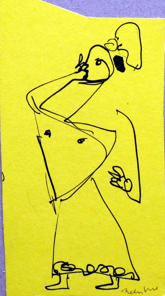 Small sketch on yellow paper, 8x15 cm ES2