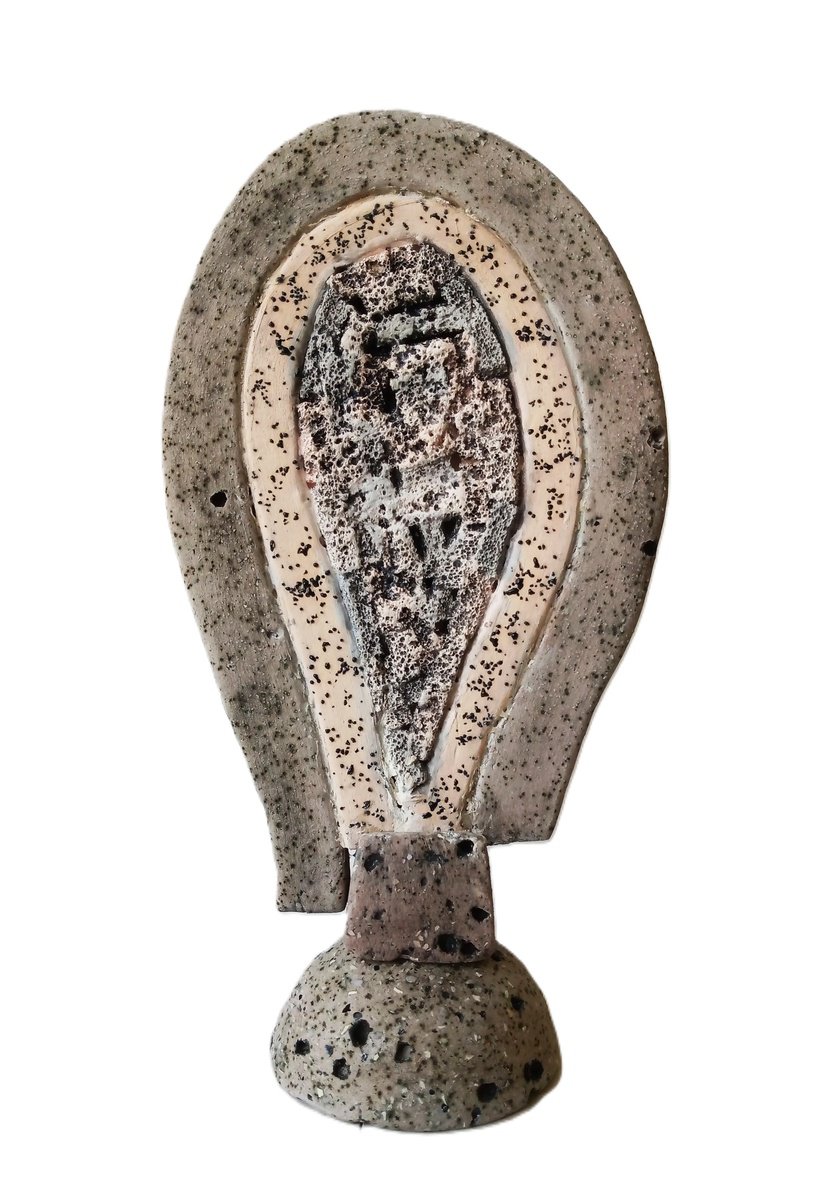 Abstract Portrait Clay Sculpture By Rossitza Trendafilova, 5 X 10", "Lovely", Original Artwork