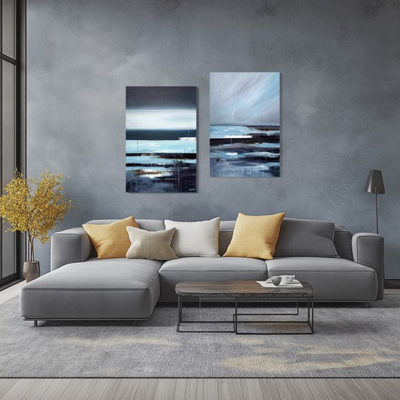 Beyond the Blue Divide diptych