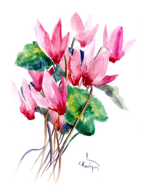 Cyclamen Flowers by Suren Nersisyan