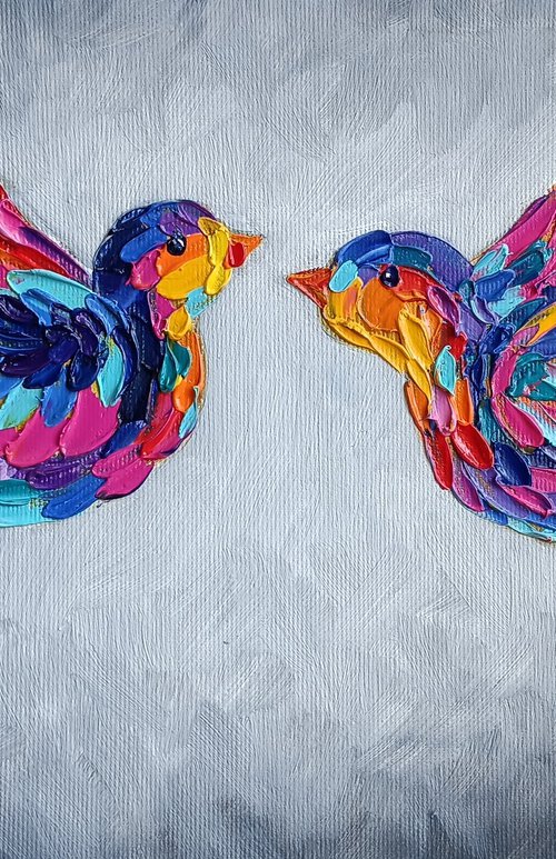 Hummingbirds in love - birds by Anastasia Kozorez