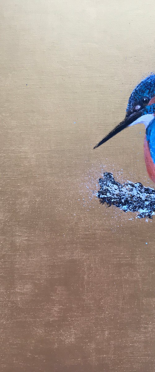 Kingfisher ~ On Gold by Laure Bury
