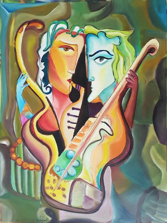 Modern Art Painting "FOREST LOVE SONG" 80x60 cm, Oil