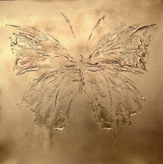 Golden Abstract Butterfly. Gold luxury Butterfly.