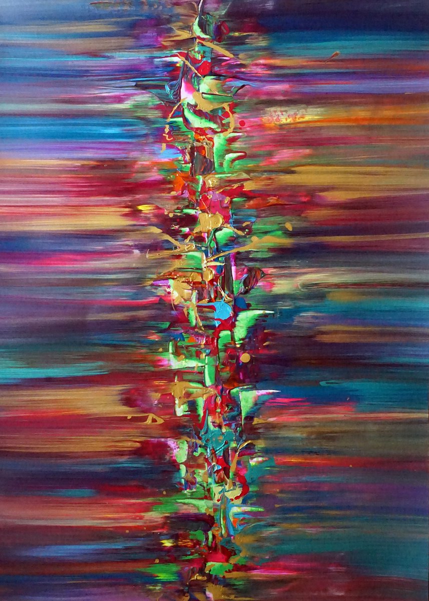 Abstract Painting 780 1 Pearl Metallic Constructions 15 (Artwork on Paper 70/50) Acrylic painting  by Richard Vloemans | Artfinder