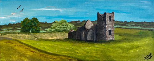 Knolton Henge on a Panoramic Canvas by Marja Brown