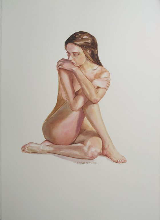 seated female nude