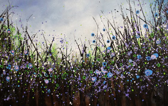 "Purple Breeze" - Super sized floral landscape painting