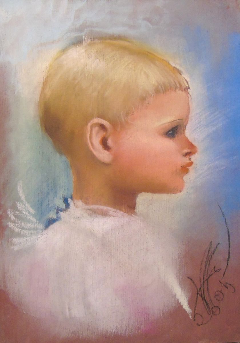 Photorealistic Portrait Pastel Drawing By Yuri Zelonuy, 12 X 16", Stranger 20, Original Artwork