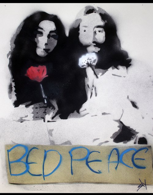 Popiconic moment 6: Bed Peace. (On The Daily Telegraph). by Juan Sly